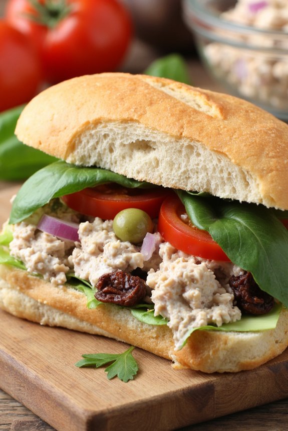 mediterranean tuna salad sandwich