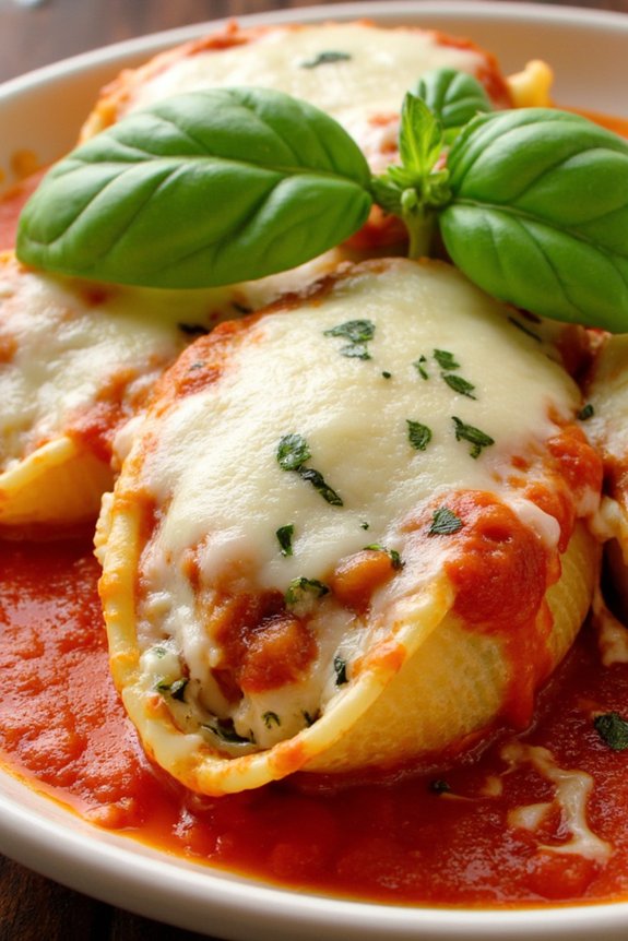 mint and ricotta shells