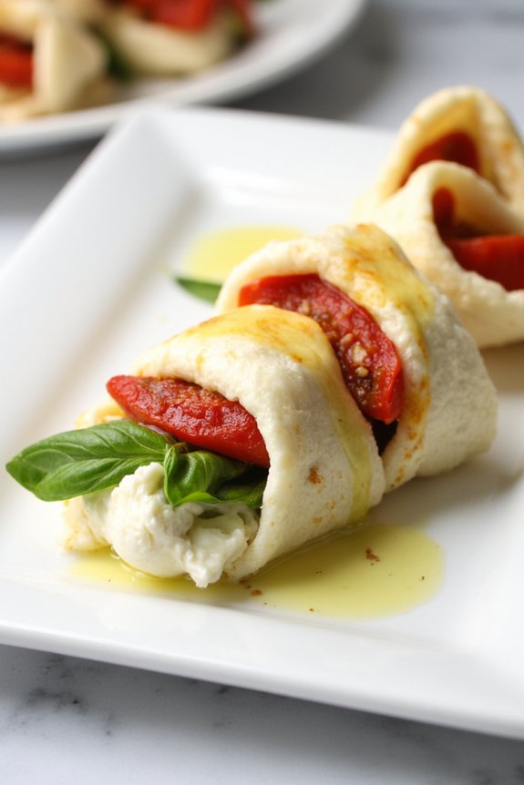 mozzarella sun dried tomato roll ups