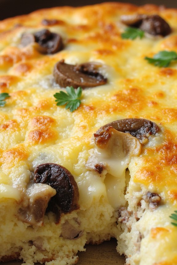 mushroom cheese egg frittata