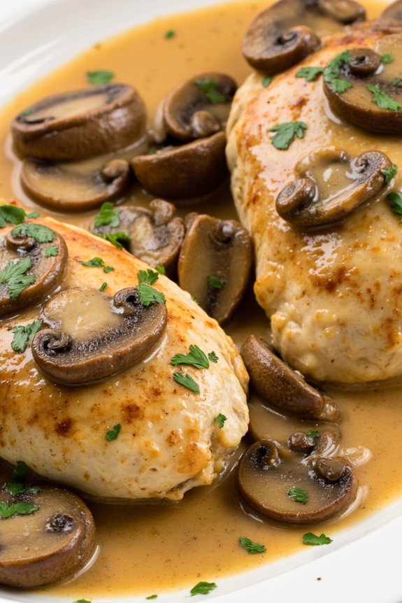 mushroom infused chicken dish