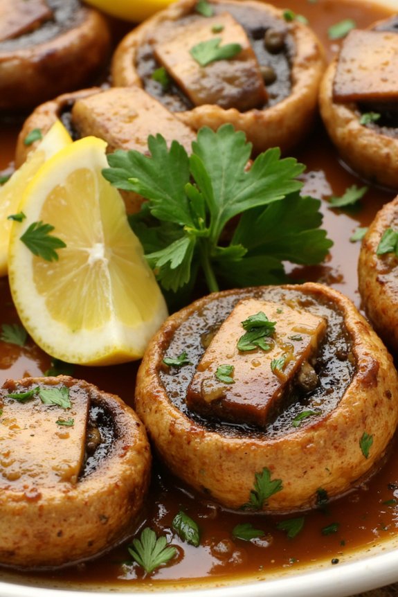 mushroom piccata with garlic