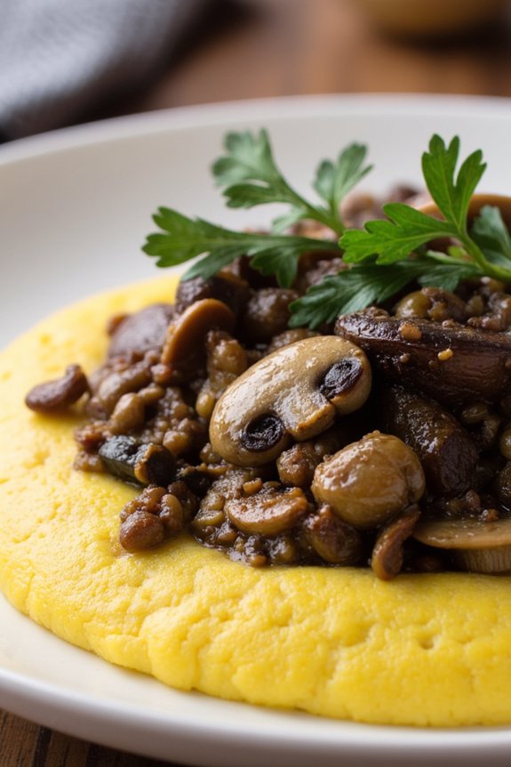 mushroom polenta comfort dish