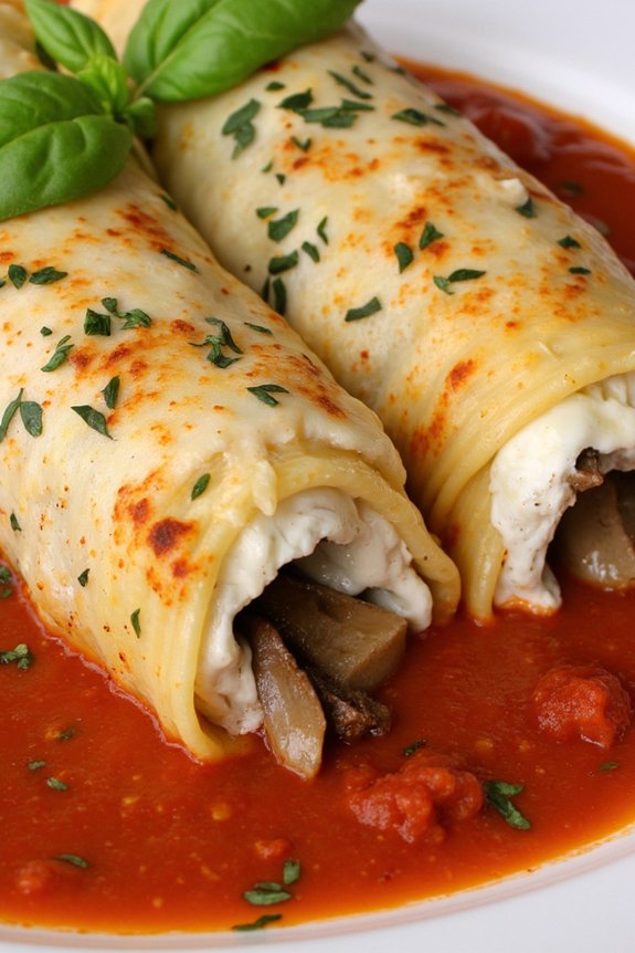 mushroom ricotta cannelloni recipe