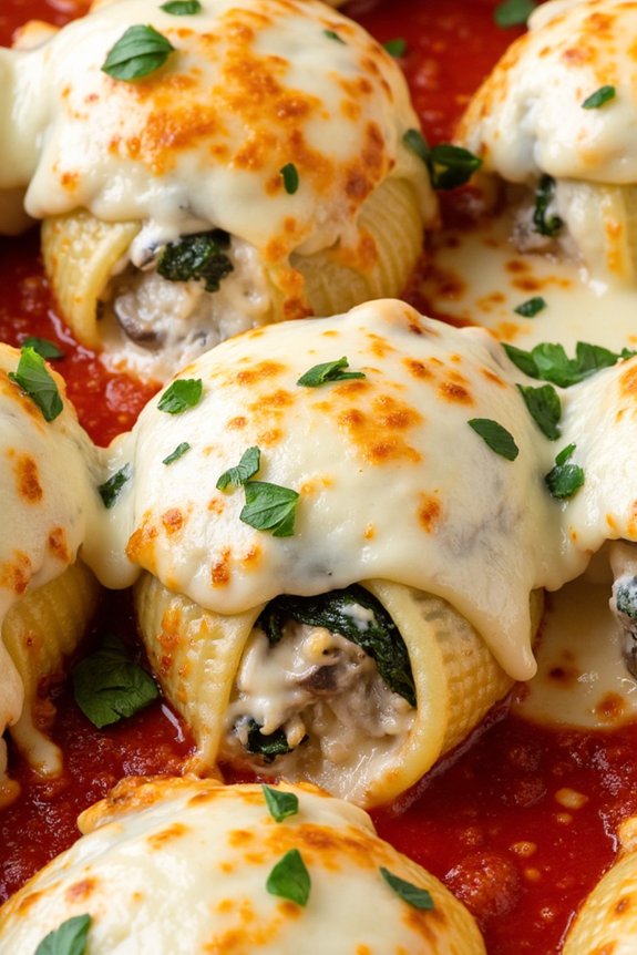 mushroom ricotta stuffed shells