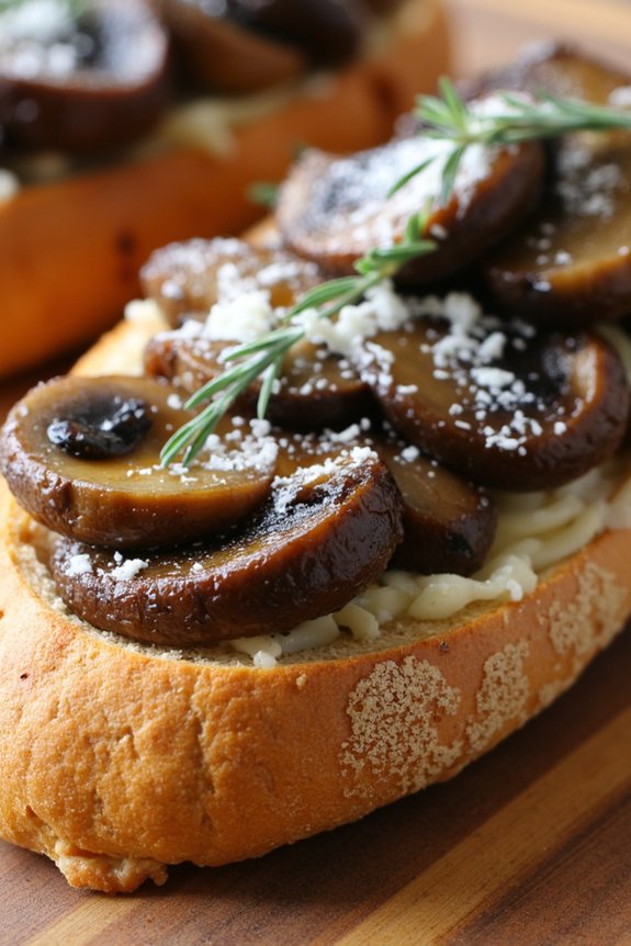 mushroom thyme bruschetta appetizer