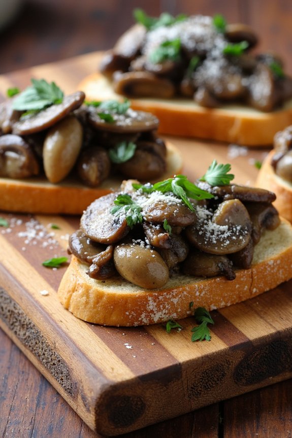mushroom truffle crostini appetizer