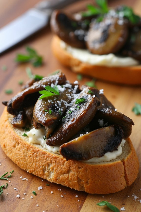 mushroom truffle oil bruschetta