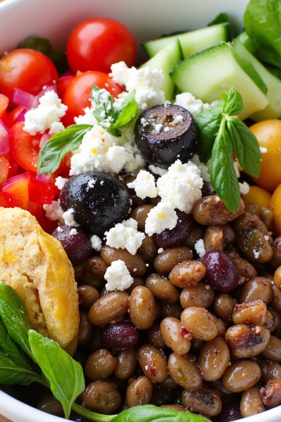 nutritious mediterranean lentil bowl