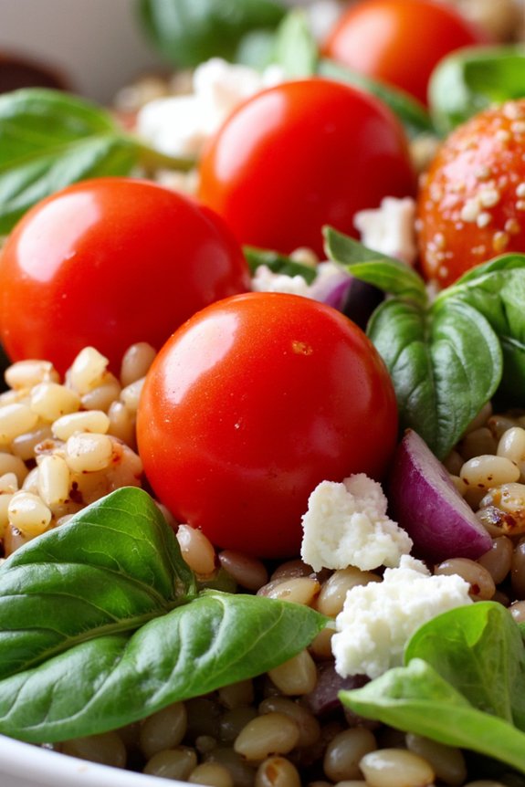 nutty farro with fresh tomatoes