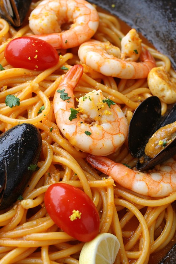 one pot seafood linguine delight