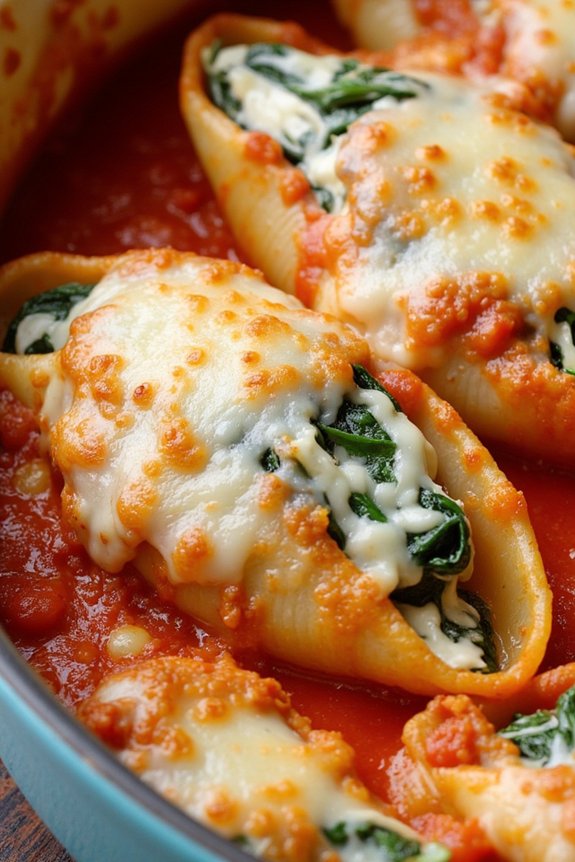 one pot spinach ricotta shells