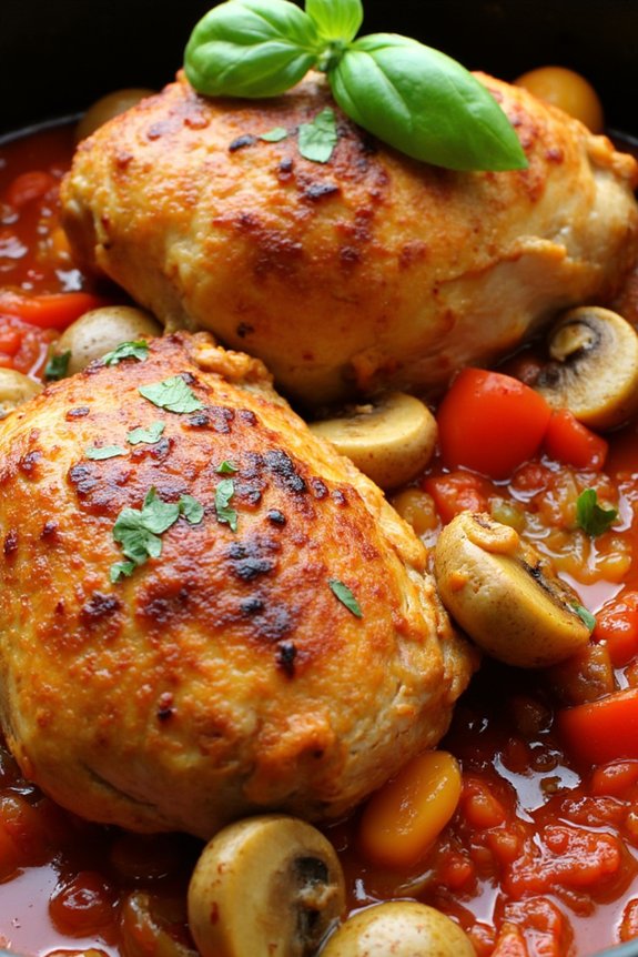 oven baked chicken with sauce