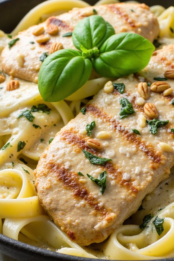 pesto chicken alfredo delight