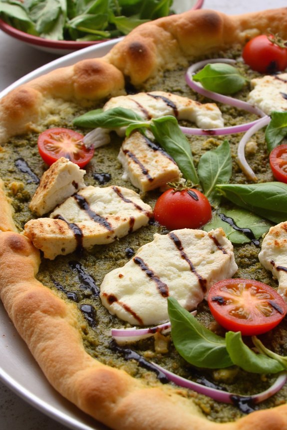 pesto chicken pizza delight
