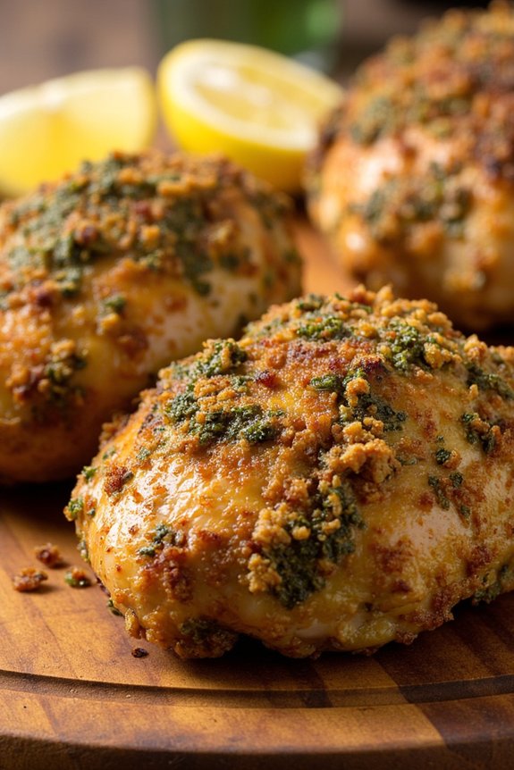 pesto crusted chicken thighs recipe