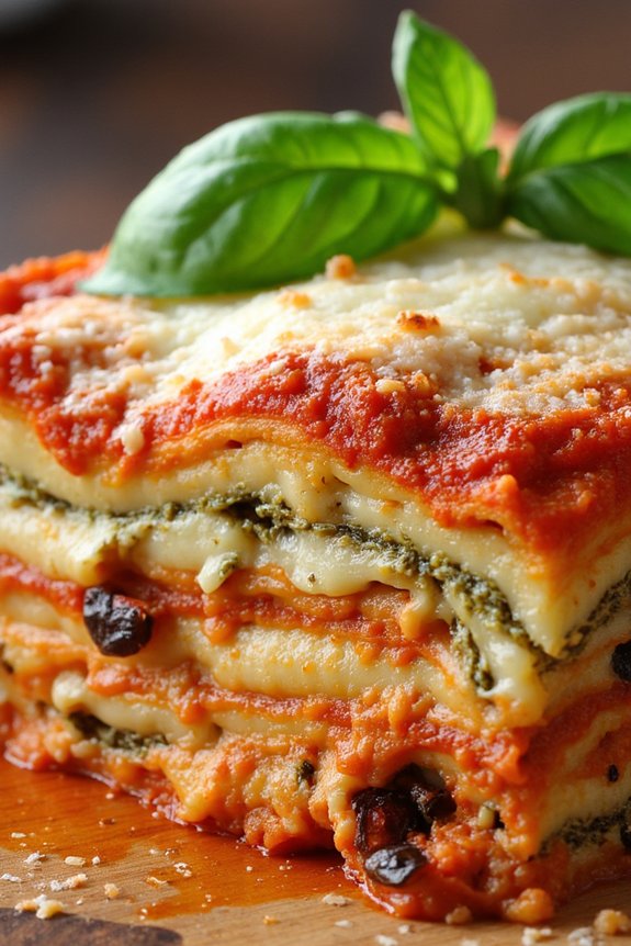 pesto sun dried tomato lasagna