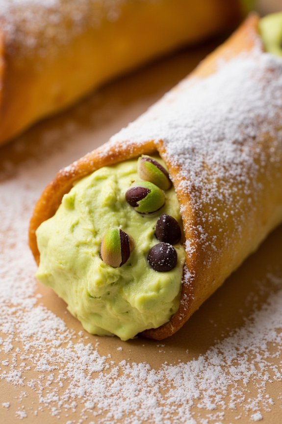 pistachio filled italian pastries