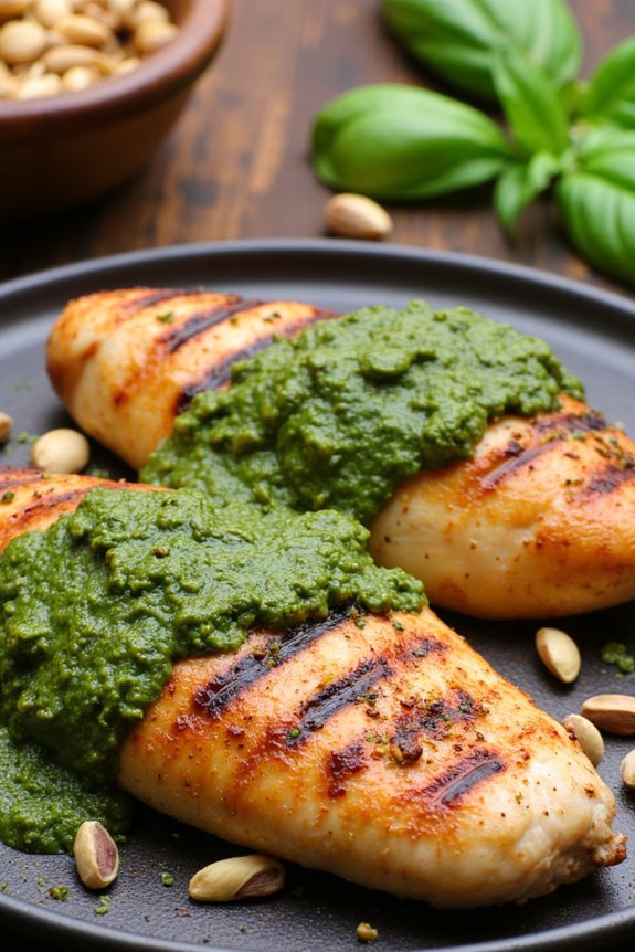 pistachio pesto grilled chicken