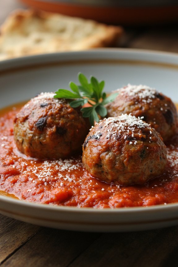 porcini mushroom infused meatballs