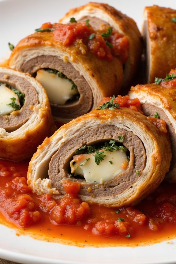 pork rolls in tomato sauce