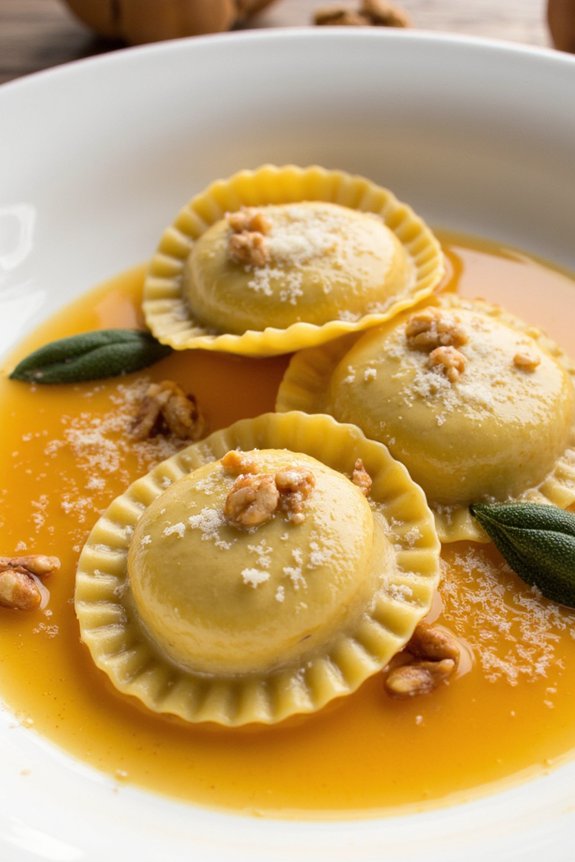 pumpkin ravioli with sage