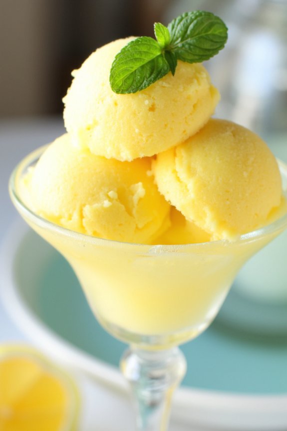 refreshing homemade lemon sorbet
