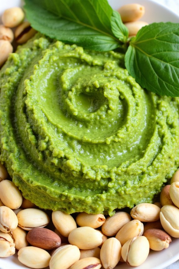 revitalizing mint pistachio pesto