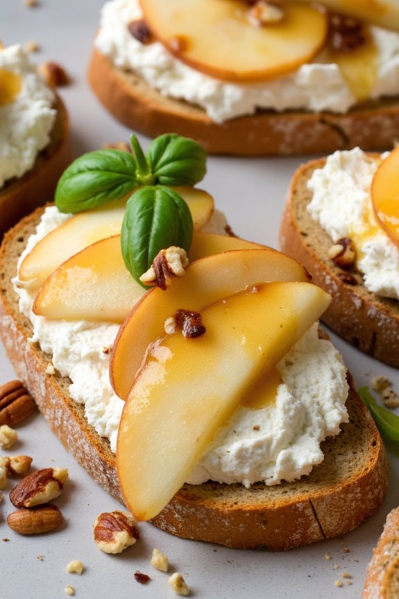 ricotta pear bruschetta delight