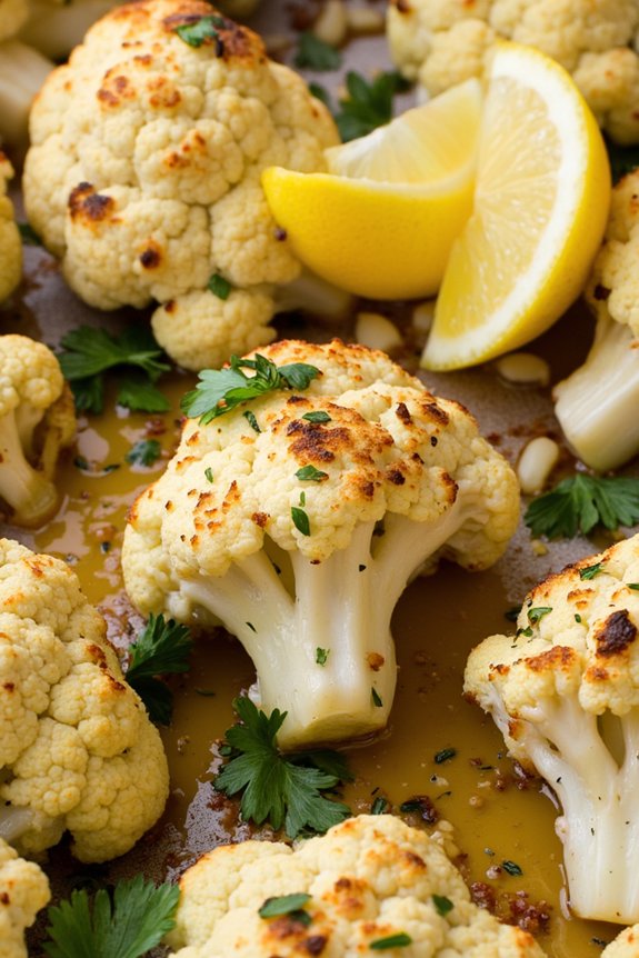 roasted cauliflower with garlic herbs