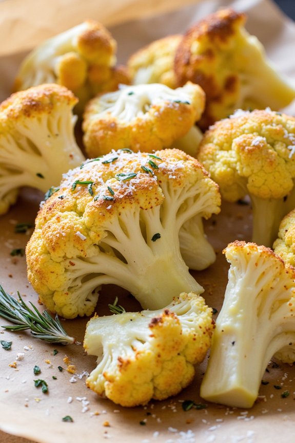 roasted cauliflower with parmesan
