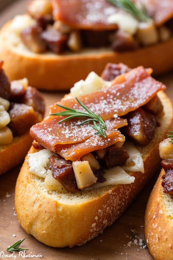 roasted chestnut pancetta bruschetta