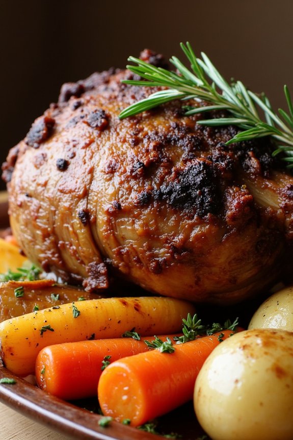 roasted lamb with herbs