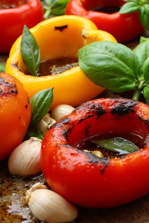 roasted peppers with basil