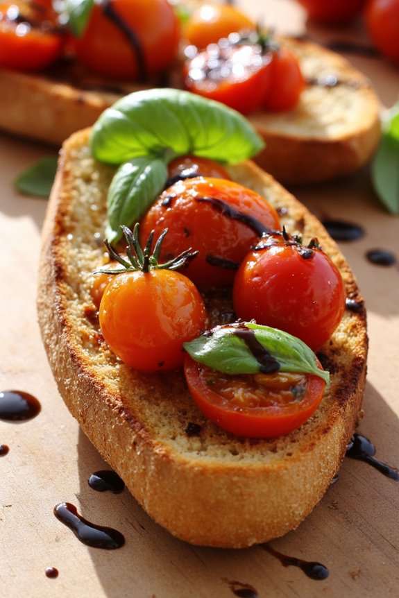 roasted tomato basil bruschetta