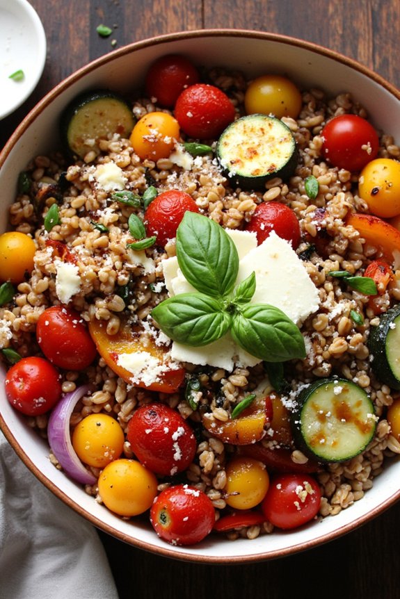 roasted vegetable farro bowl recipe