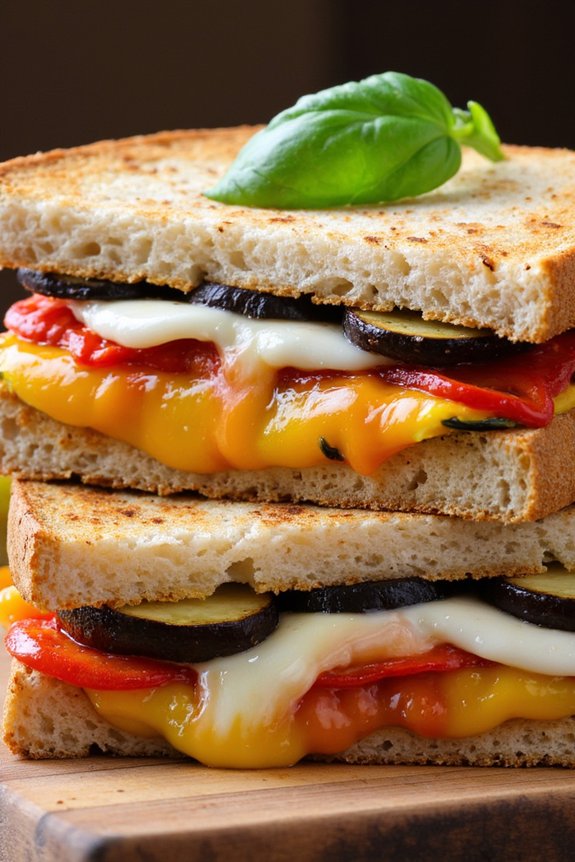 roasted vegetable mozzarella sandwich