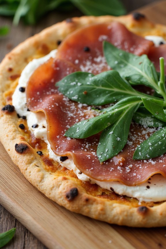 romantic prosciutto arugula flatbread