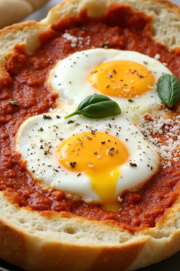 rustic italian poached eggs