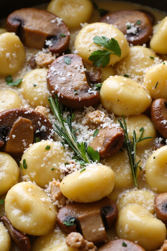 rustic mushroom herb gnocchi