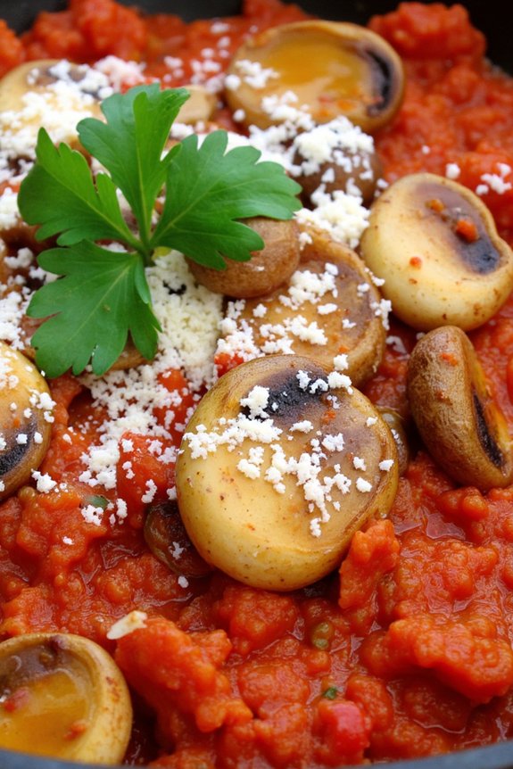 rustic mushroom tomato marinara
