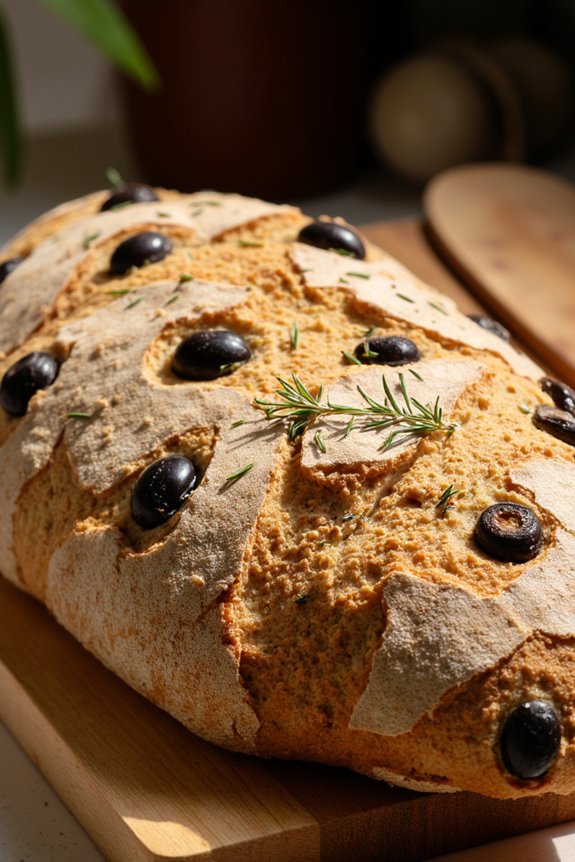 rustic olive herb bread