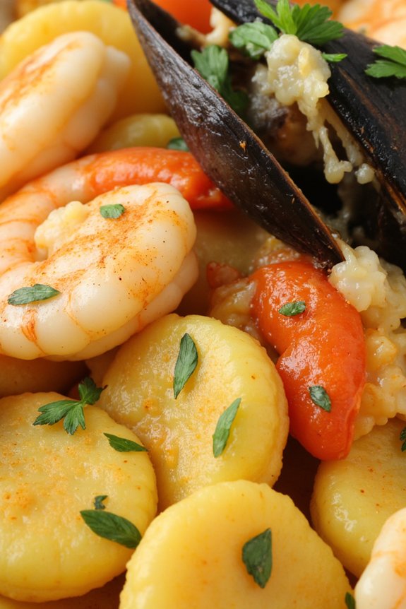 saffron infused seafood gnocchi delight
