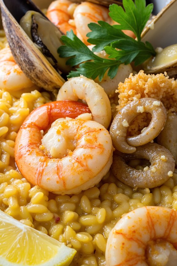saffron infused seafood risotto