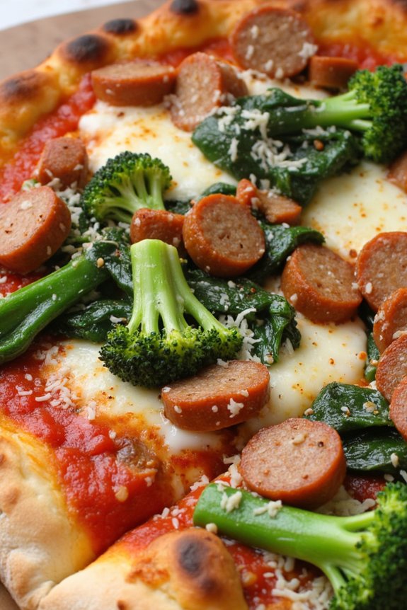 sausage and broccoli rabe pizza