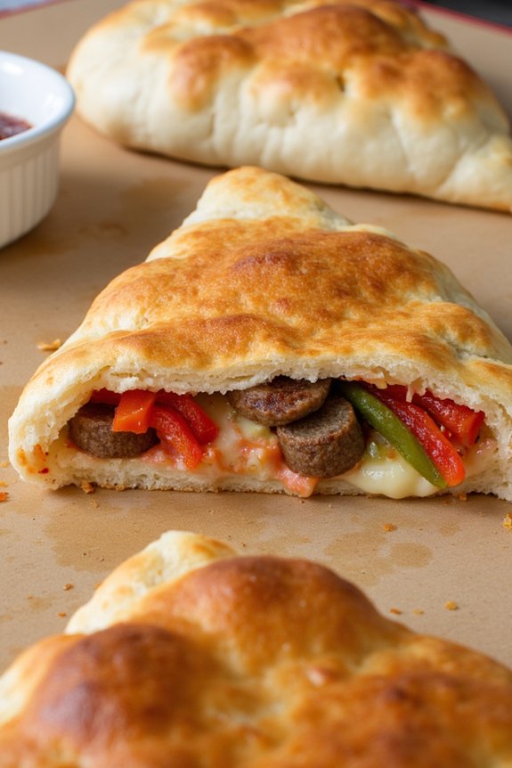 sausage and pepper calzones