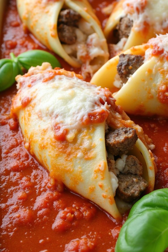 sausage and ricotta shells