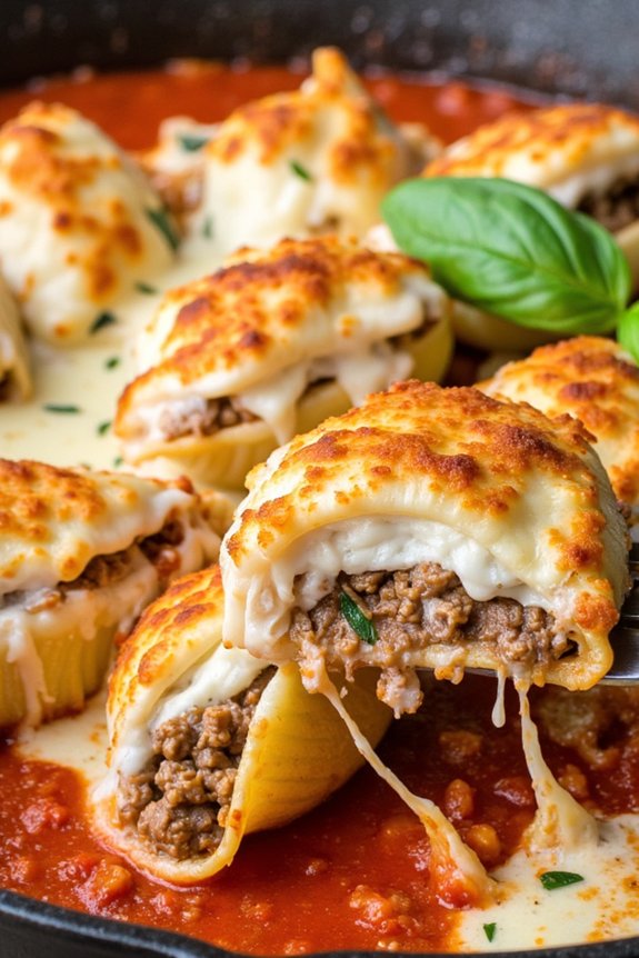 sausage and ricotta shells