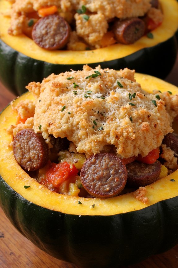 sausage filled acorn squash recipe