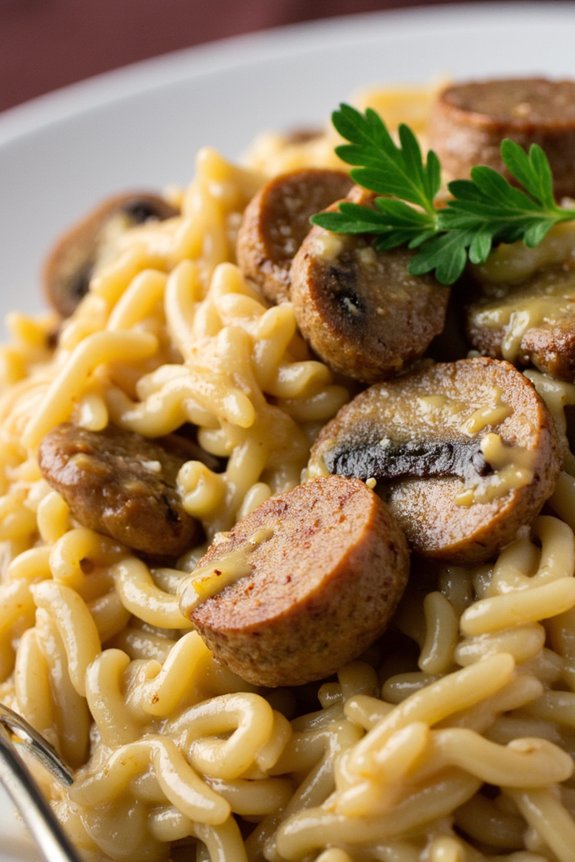 sausage mushroom orzo risotto